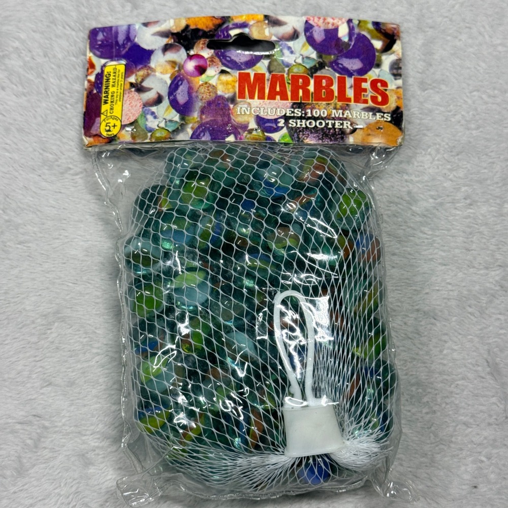 Unbranded Marbles Toy Set Kids 102ct Multicolor Glass Game Mesh‎ Bag New